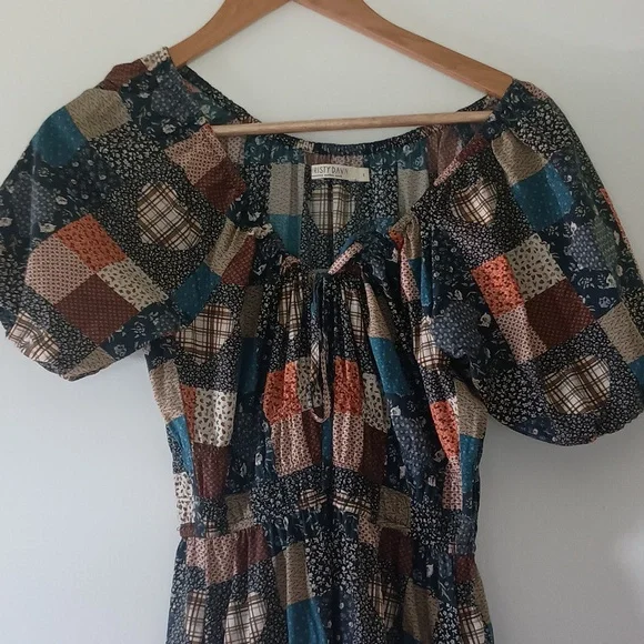 Christy Dawn Brynne Dress in Patchwork Blue - Picture 2 of 4